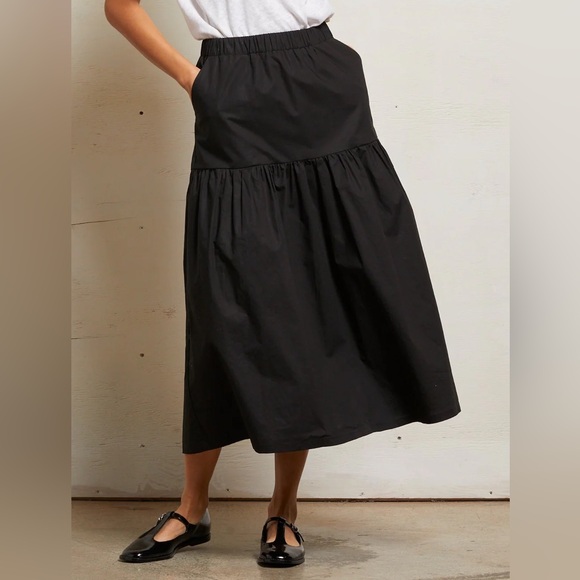 PERFECTWHITETEE arielle woven poplin long skirt
